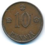 Finland, 10 pennia, 1923
