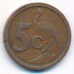 South Africa, 5 cents, 1990