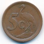 South Africa, 5 cents, 1991