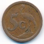 South Africa, 5 cents, 1992