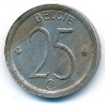 Belgium, 25 centimes, 1968