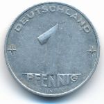 German Democratic Republic, 1 pfennig, 1953