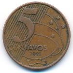 Brazil, 5 centavos, 2001