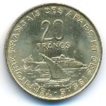 Французская территория афаров и исса, 20 франков (1975 г.)
