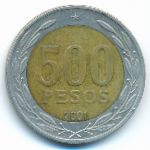 Chile, 500 pesos, 2001