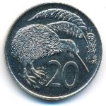 New Zealand, 20 cents, 1980
