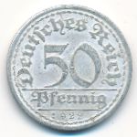 Weimar Republic, 50 pfennig, 1922