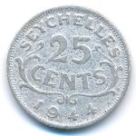 Сейшелы, 25 центов (1944 г.)