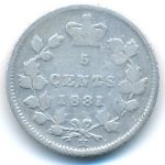 Канада, 5 центов (1881 г.)