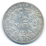 Германия, 1/2 марки (1915 г.)