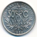 Bolivia, 50 centavos, 1939