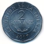 Боливия, 2 боливиано (2017 г.)