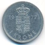 Denmark, 1 krone, 1977