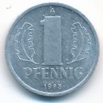 German Democratic Republic, 1 pfennig, 1983
