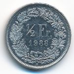 Швейцария, 1/2 франка (1988 г.)