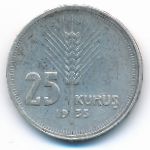 Turkey, 25 kurus, 1935