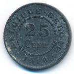 Belgium, 25 centimes, 1916