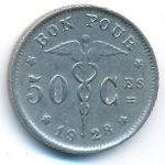 Belgium, 50 centimes, 1928