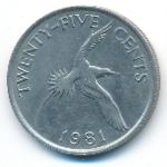 Бермудские острова, 25 центов (1981 г.)