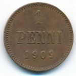 Finland, 1 penni, 1909