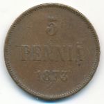 Finland, 5 pennia, 1873