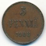 Finland, 5 pennia, 1908