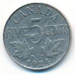 Canada, 5 cents, 1924