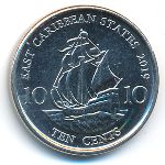 Восточные Карибы, 10 центов (2019 г.)