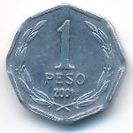 Chile, 1 peso, 2001
