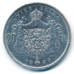 Belgium, 20 francs, 1932