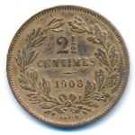 Luxemburg, 2 1/2 centimes, 1908