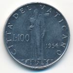 Vatican City, 100 lire, 1956