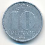 German Democratic Republic, 10 pfennig, 1981