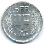 Switzerland, 5 francs, 1967