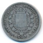 Sardinia, 50 centesimi, 1860