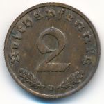 Nazi Germany, 2 reichspfennig, 1936