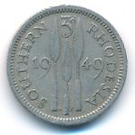 Southern Rhodesia, 3 pence, 1949