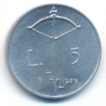 San Marino, 5 lire, 1979