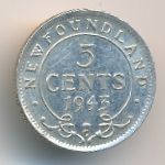 Ньюфаундленд, 5 центов (1943 г.)
