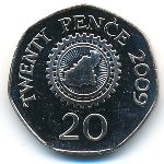 Гернси, 20 пенсов (2009 г.)