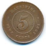 Маврикий, 5 центов (1921 г.)