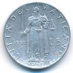 Ватикан, 5 лир (1952 г.)