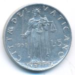 Ватикан, 5 лир (1953 г.)