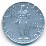 Ватикан, 10 лир (1952 г.)