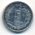 Уругвай, 5 новых песо (1989 г.)