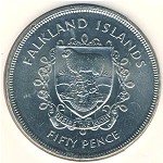 Falkland Islands, 50 pence, 1977