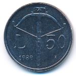 San Marino, 50 lire, 1989