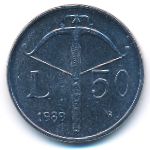 San Marino, 50 lire, 1989