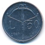 San Marino, 50 lire, 1989