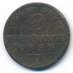 Prussia, 2 pfenning, 1853